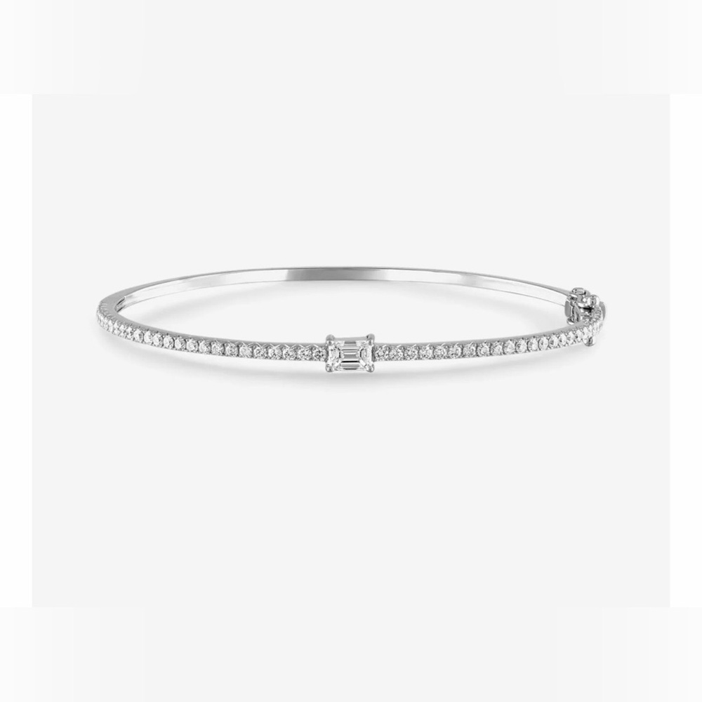Stephanie Gottlieb ‘Ivy’ Diamond Bangle w/ Emerald Cut Center